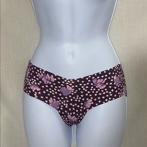 Victoria’s Secret Maroon/Burgundy With Flowers Hiphuggers Panties